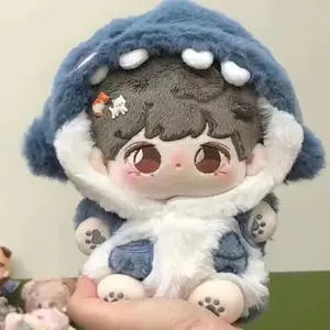 Shark Plush Hoodie Doll Clothes For 20cm Plush Dolls Soft Fluffy Dress Up Outfit No Attribute Anime Peripheral Costume