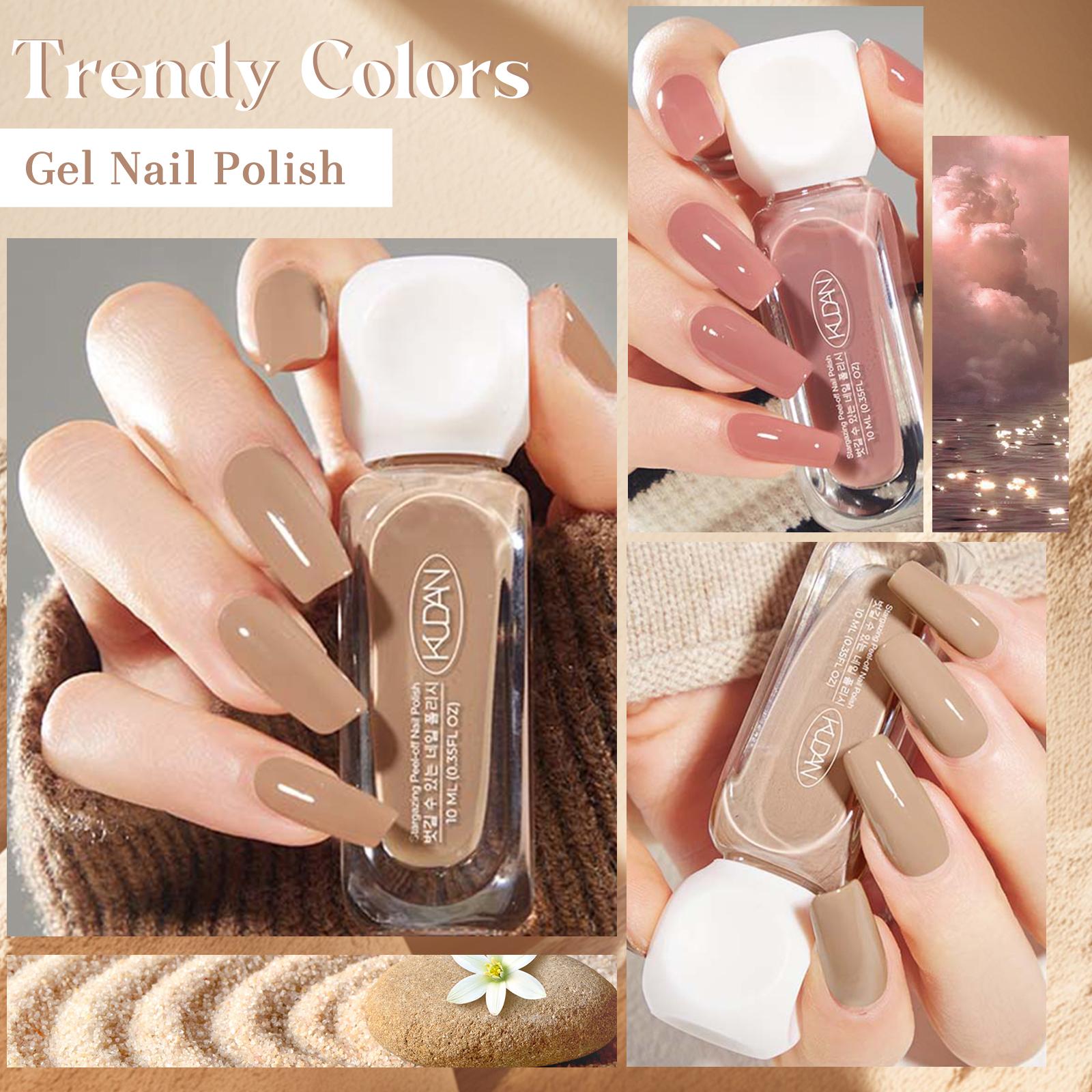 Quick Drying Nail Polish Set, 5Count/Set New Trendy Nail Polish Varnish, Alcohol-free|Odorless|No-bake|Water-Based|Peel-off|Easy-to-Apply|Multicolor, Suitable for Daily Nails & Festival Nails,Nail Art Supplies for Women & Girls, Nail Manicure