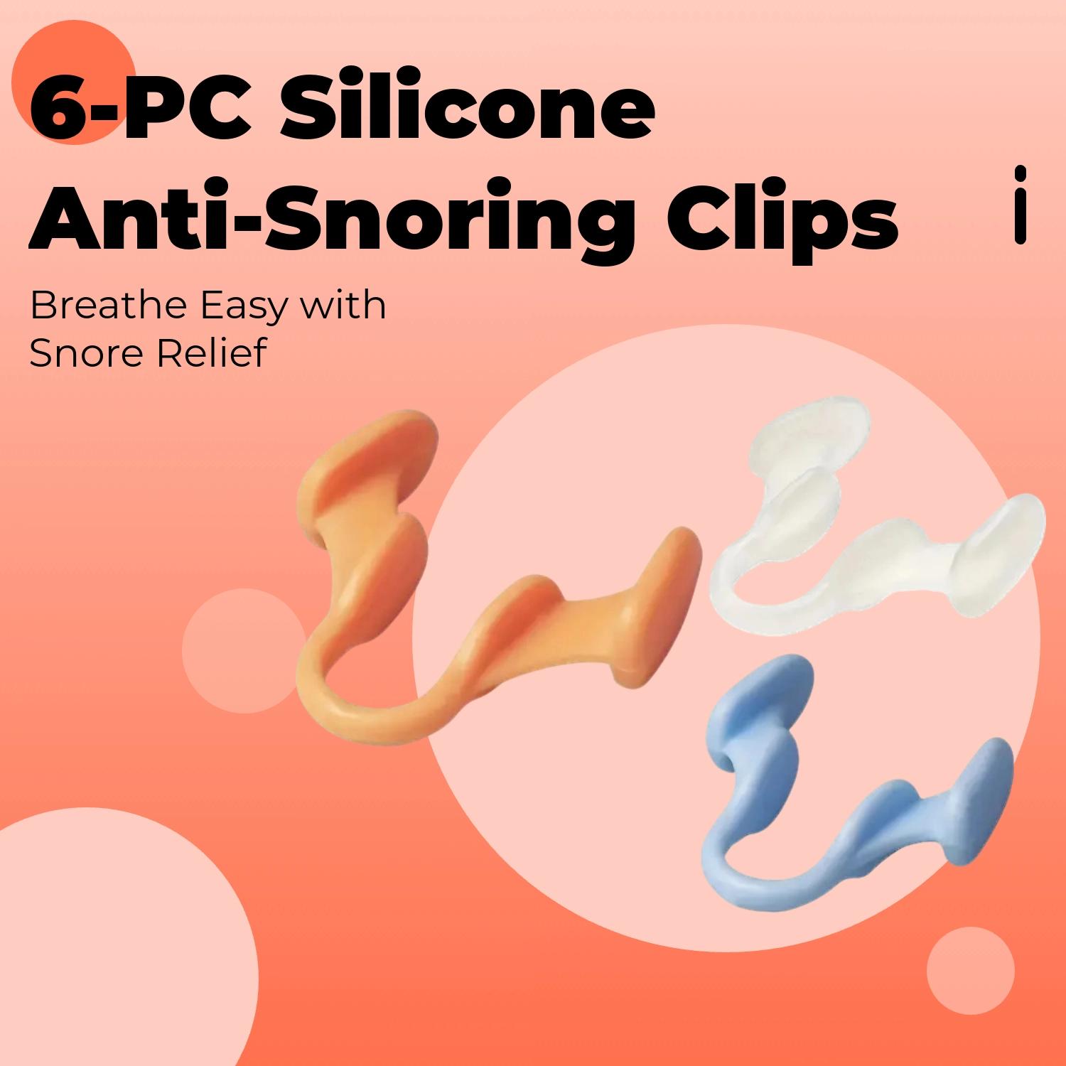 Silicone Anti-Snoring Nasal Strips, 6 Pieces Set, Comfortable Professional Handy Night Snore Reduction Device, Fits Head Size 22.05-23.62 Inches, Men Gift