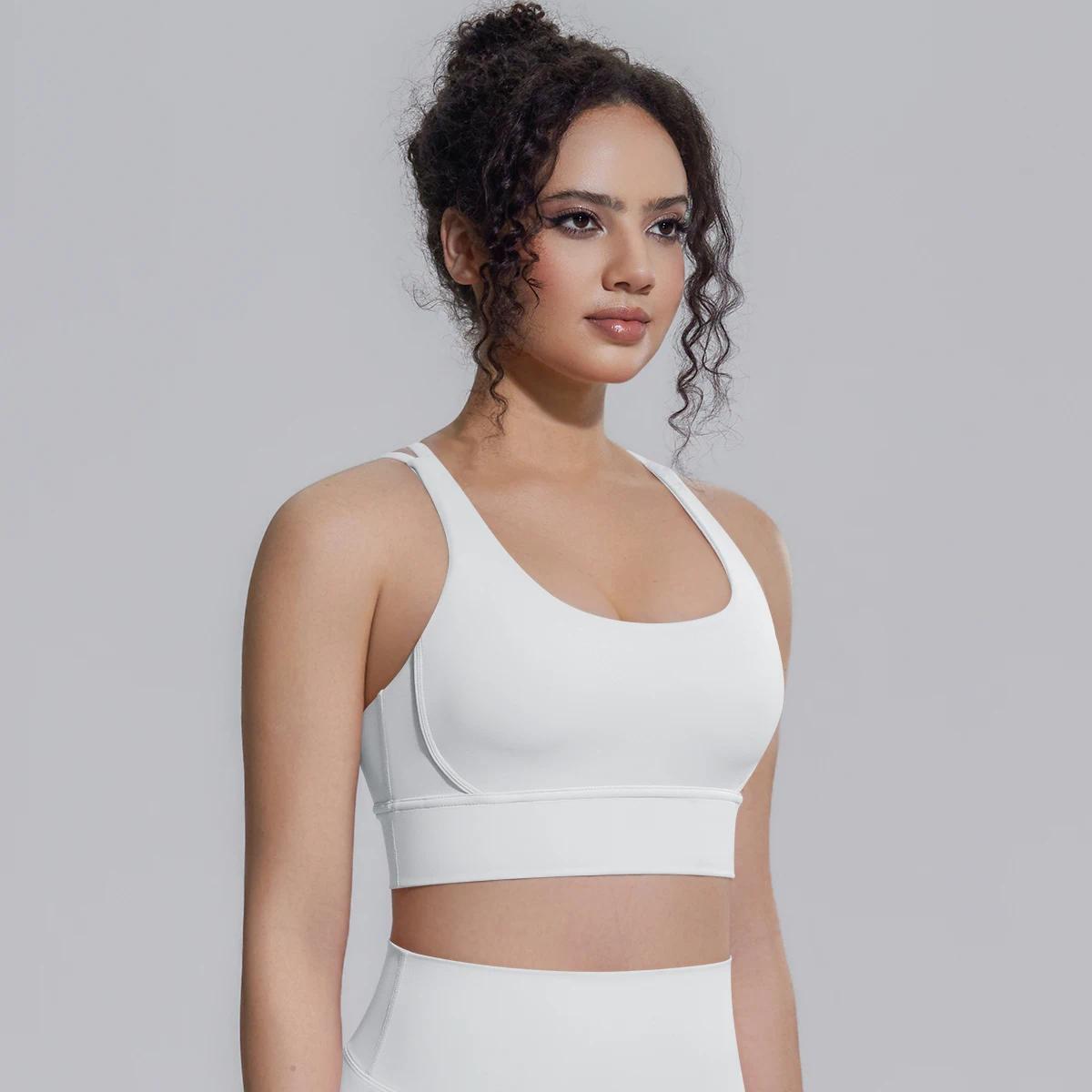 Summer Cross Straps Woman Yoga Bra Shock-absorbing Running Yoga Tank Top with Chest Pad Sexy Beautiful Back Gym Yoga Brassiere