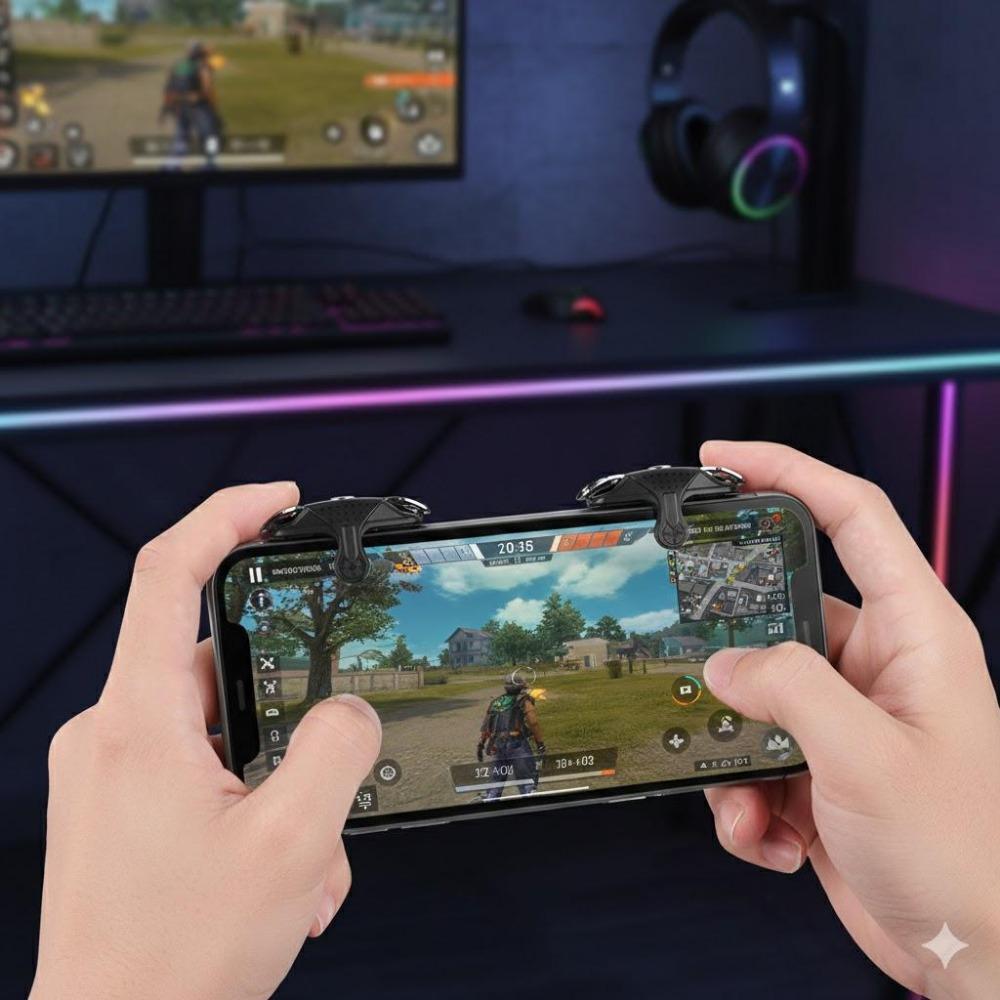 Upgrade Your Mobile Gaming! Dual Trigger Set for iOS & Android - High Sensitivity ABS Buttons, Easy Snap-on Installation. Boost Aim, Rapid Fire & Reaction Speed. Ergonomic Shooting Controller for Popular Pocket Shooting Games.