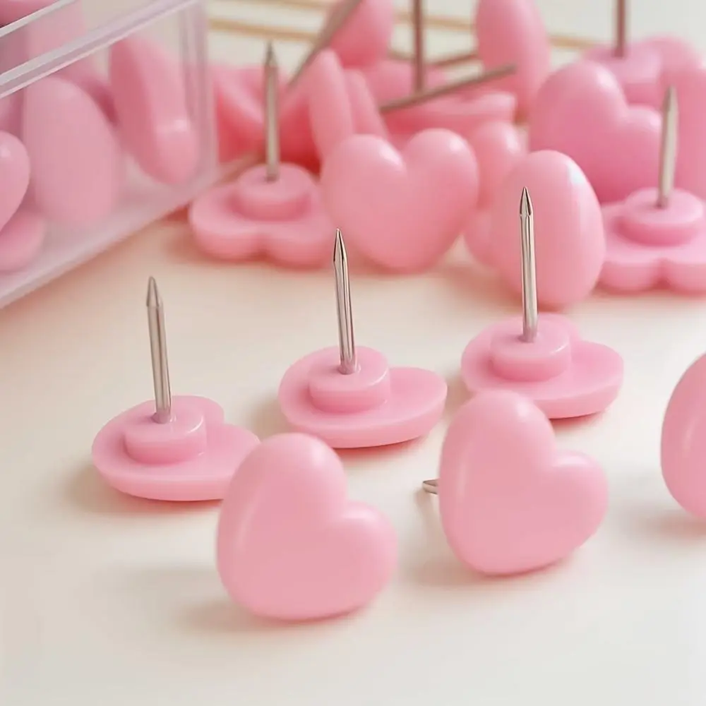 300 Pcs Pink Heart Push Pins, Cute Heart Shaped Thumbtacks for Cork Board, Office Stationery & DIY Art Painting Projects