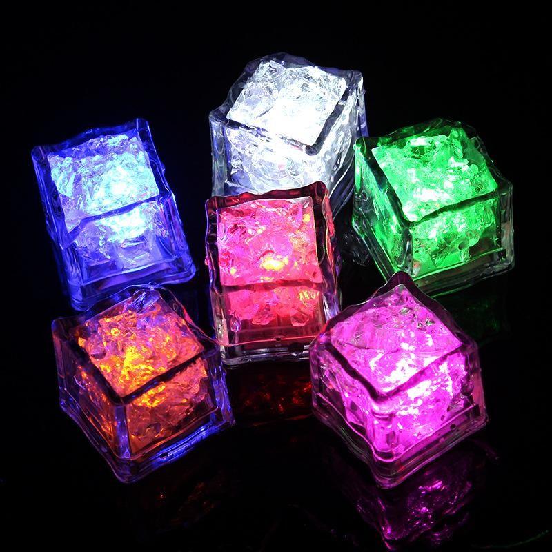 6pcs Color LED Flashing Ice Cubes, Fake Ice Cubes, Waterproof Reusable, Water Activated, Party Drinks, Wedding Bars, DIY Toy, Summer Toys, Water Toys