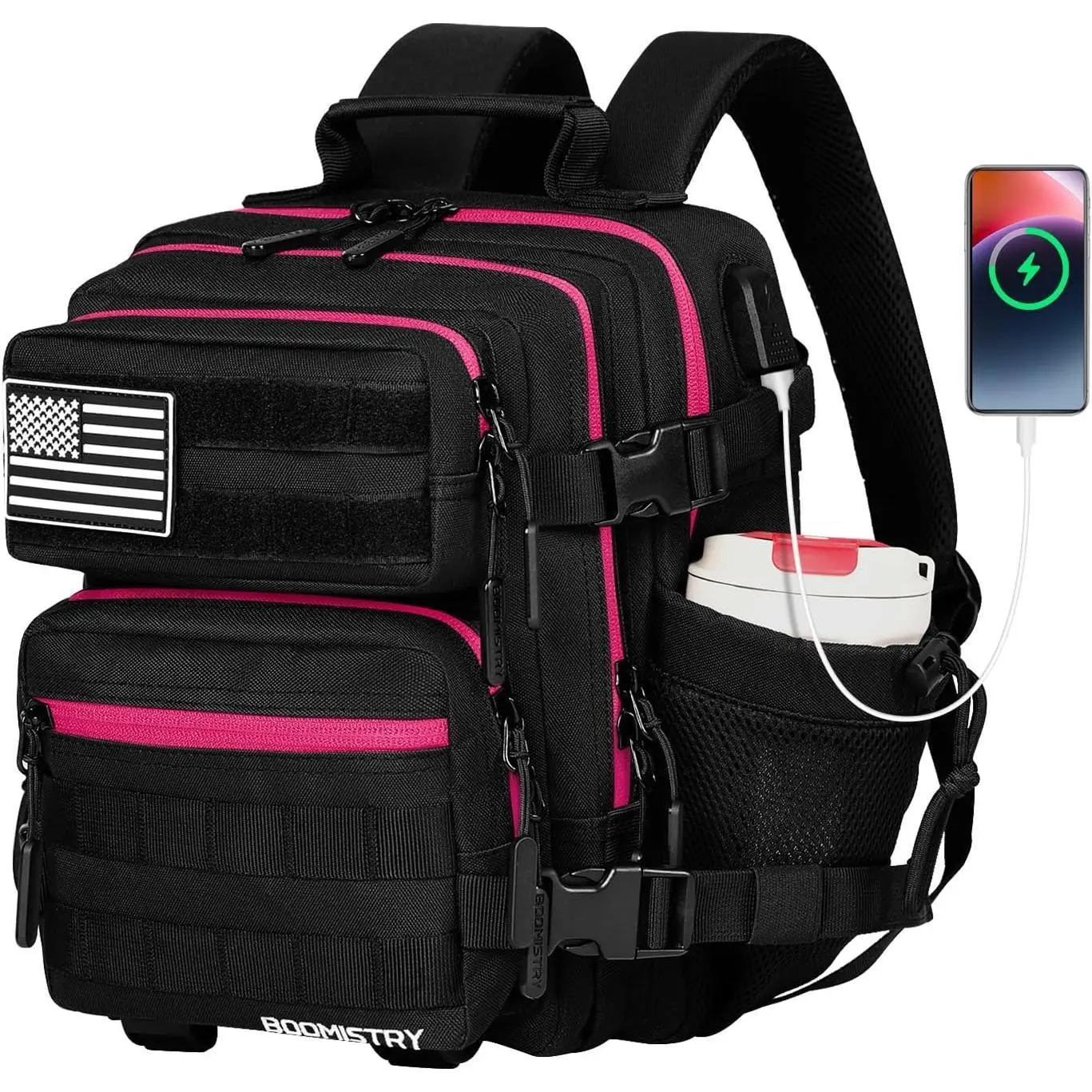 15L Mini Tactical Backpack Small Tactical Backpack for Men and Women, Military Molle Backpack for Gym, Daily (Black Neon)