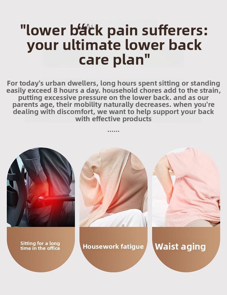 Waist massager Intelligent pulse traction lumbar vertebra Waist heating vibration Inflatable relaxation lumbar massager EMS pulse + red light + wormwood hot compress, pulling exercise waist back, multi-frequency vibration