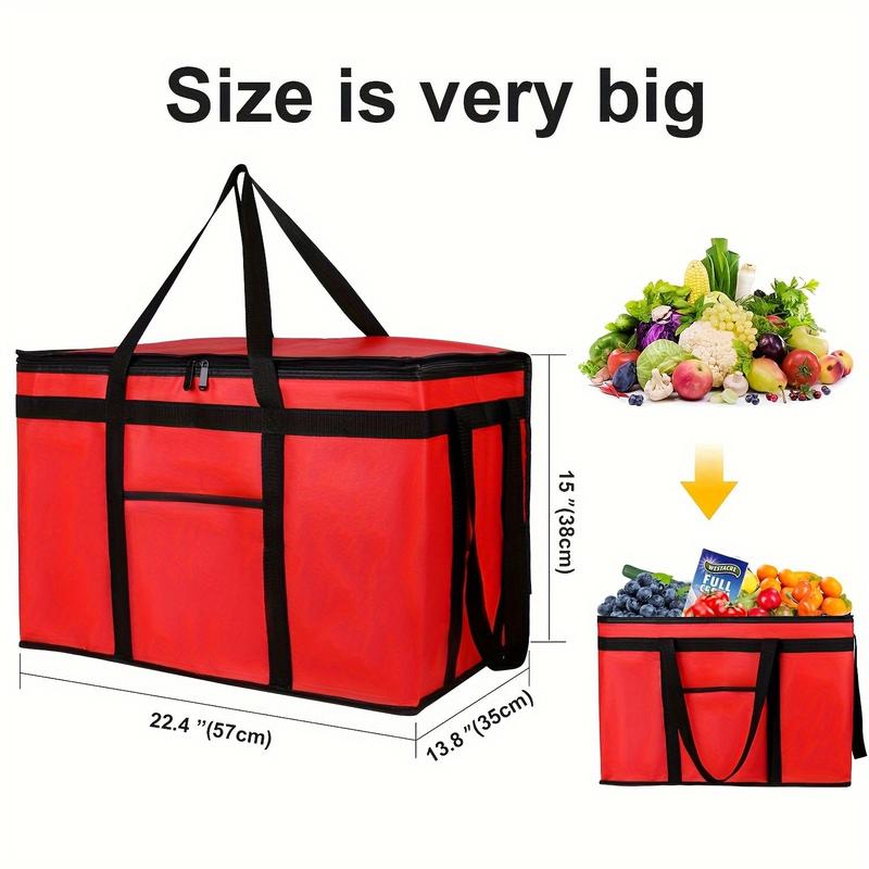 Large Capacity Insulated Food Delivery Bag, Pizza Delivery, Grocery Refrigerator Bag, Party Food Insulation, School Office Use, Insulated Cooler Bag
