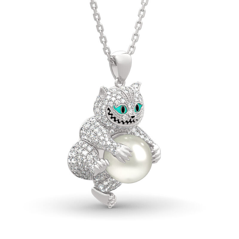 Jeulia "Appear and Disappear at Will" Cat Sterling Silver Necklace