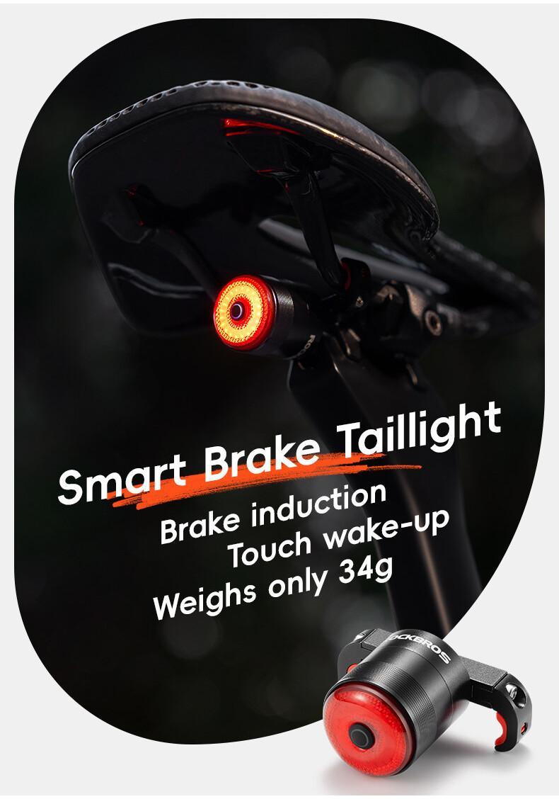 ROCKBROS Bike Taillight Rechargeable Waterproof Smart Auto Brake Sensing Rear Light Q5Mini LED Bike accessories