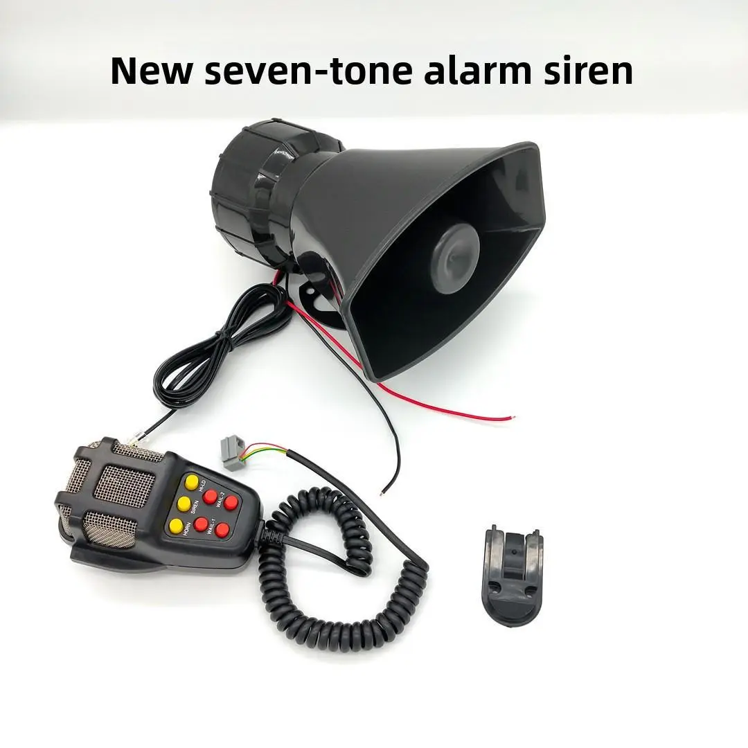 Ultra-Loud 12V 7-Tone Car/Motorcycle/E-Scooter Horn with PA System and Siren Function (Modification/Upgrade)