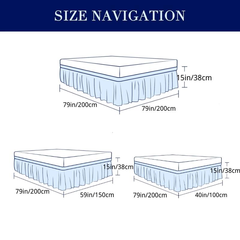 Solid Color Bed Skirt, 1 Count Modern Simple Bed Skirt, Christmas Decor Dustproof Bedding for Home Bedroom Hotel Dormitory, Bedroom Accessories, Christmas Gifts, Christmas Decorations