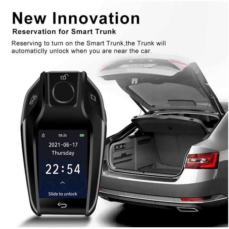 Joysync Smart Car Key LCD Screen with Remote Keyless Entry  2" HD Touchscreen 12 Languages Supported for Toyota Honda Nissan Car Trunk