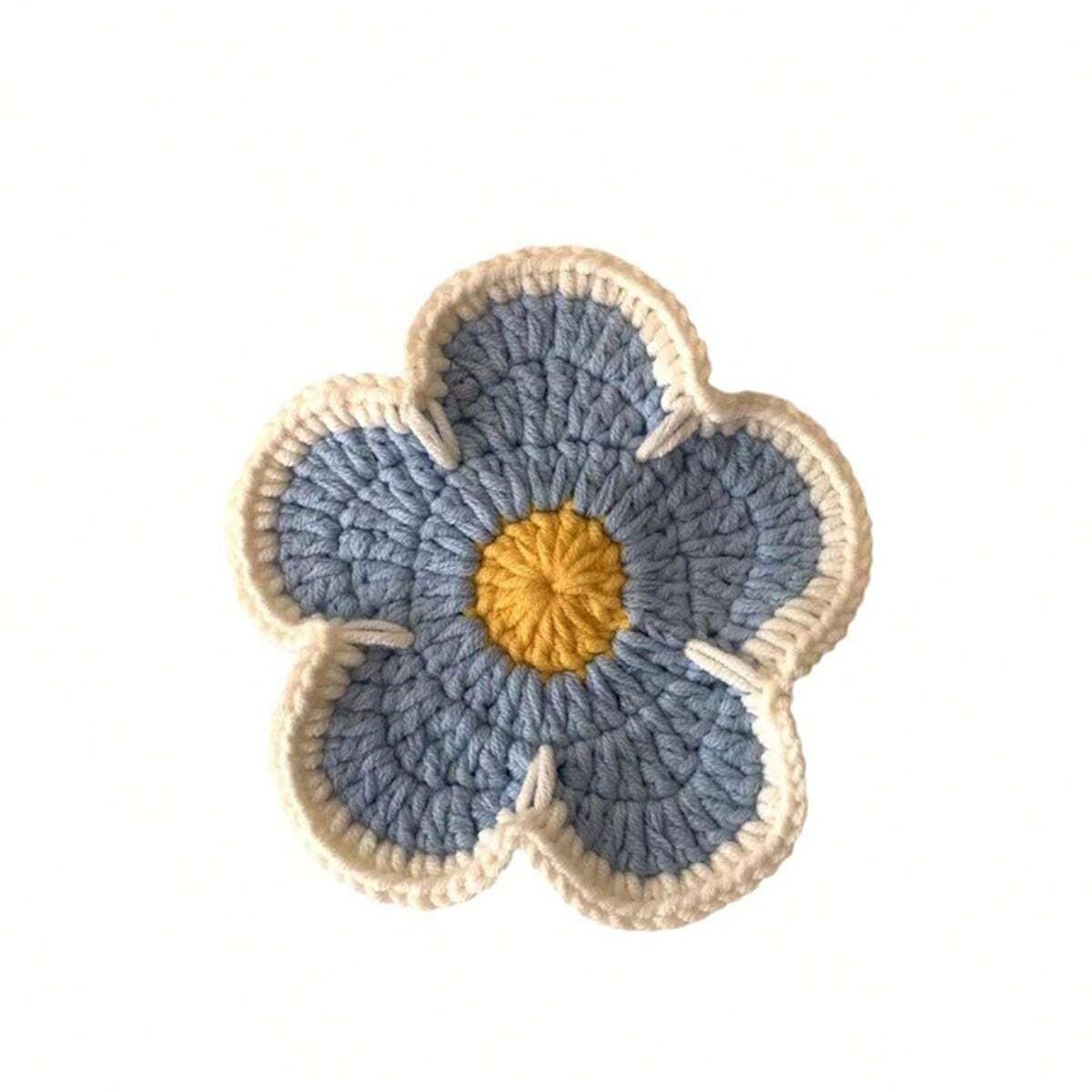 Vintage Floral Crochet Coasters, Heat Resistant Table Mats, Round Place Mats, Home Decor for Kitchen, Coffee Table, Restaurant, Bar