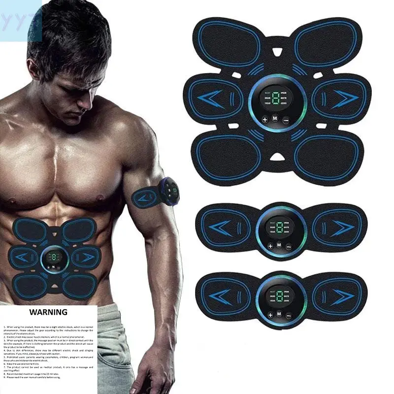 YYT1 Wireless Muscle Trainer Set, 3-Piece Abdominal Workout Equipment, Multifunctional Fitness Tools, Stomach Body Sculpting Tool Men & Women, Ideal Beginners, Body Sculpting Machine, Stim Tool, Gym Enhancer