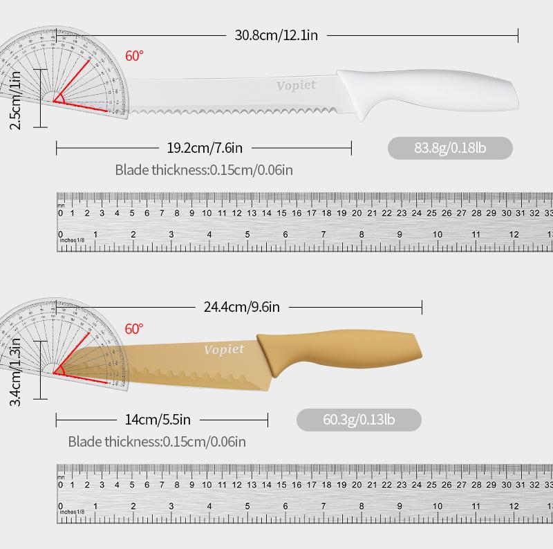 14 Pieces, Kitchen Knife Set, 7 Knives, 7 Protective Sleeves, Can Cut Meat and Vegetables, Can Cut Fruit, Can Cut Steak, Rust Resistant and Durable,  Gift Set Outdoorfun Fathersdaygift Outdoorfun Fathersdaygift Utensils Stainless Steel Cooking