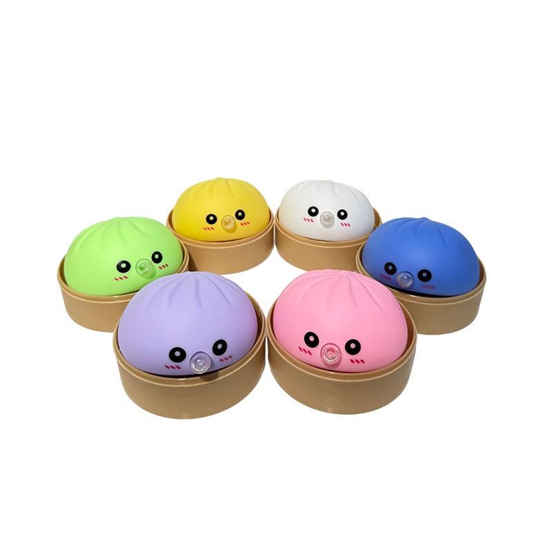 Cute Baozi Shape Stress Relief Toy, Bubble Blowing Squeeze Fun, Includes Steamer Basket, Random Color, Fun Squeeze Toy for Kids