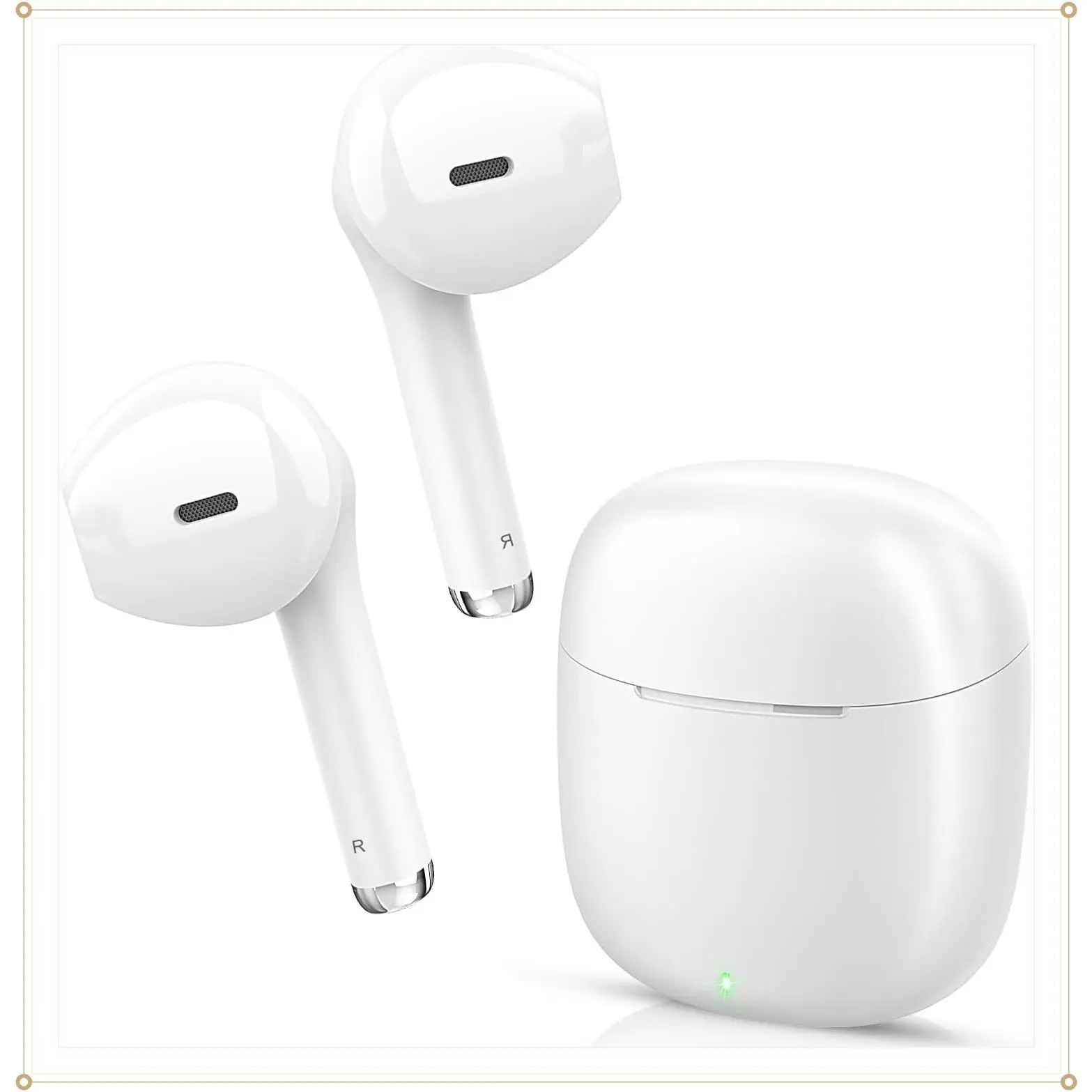 Wireless Earbuds with Deep Bass, Lightweight Comfortable Fit, Clear Calls, Built-in Mic, 25H Playtime, Touch Control, IPX5 Waterproof – Ideal for FitnessGift