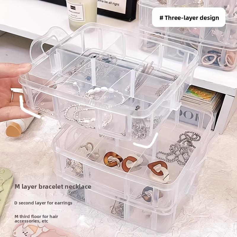 Three-Tier Stackable Multi-Compartment Storage Box - a Versatile And Durable Organizer Suitable for Kitchens, Bathrooms, Bedrooms, Jewelry, And Crafts - Features a Colorful Snap Design for Easy Sorting, Shared by Four People