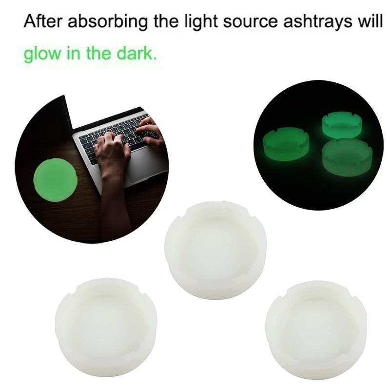 3pcs Silicone Ashtray Set, Luminous Design, Durable & Portable, Ideal for Outdoor Use, Perfect Gift for Smokers