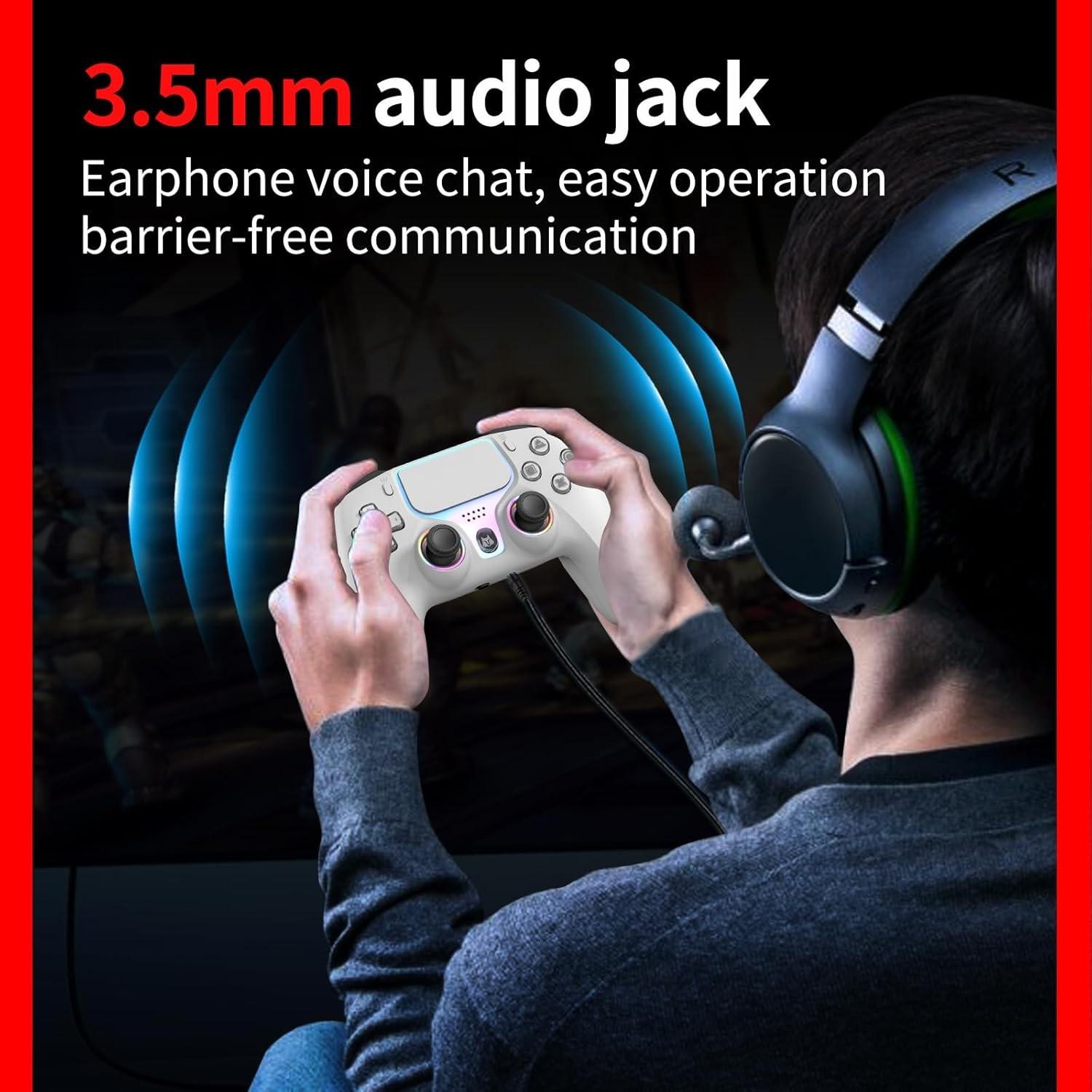 Nbcp Wireless Game Controller for P5 PC iOS Android, Dual Vibration Hall Trigger, Gyroscope Support, RGB Light Adjustment