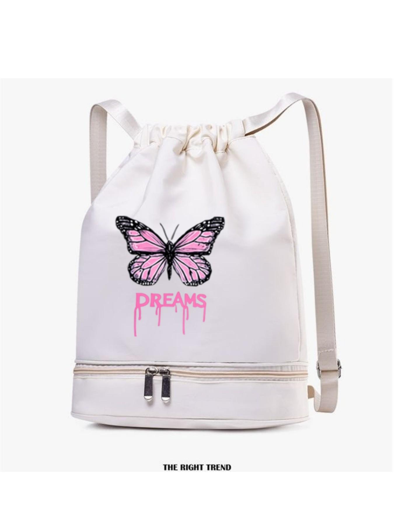 Women's Shoulder Handbag, Ink Drop Letter Butterfly Pattern, Lightweight Durable, Independent Storage Compartment, Multiple Colors Available