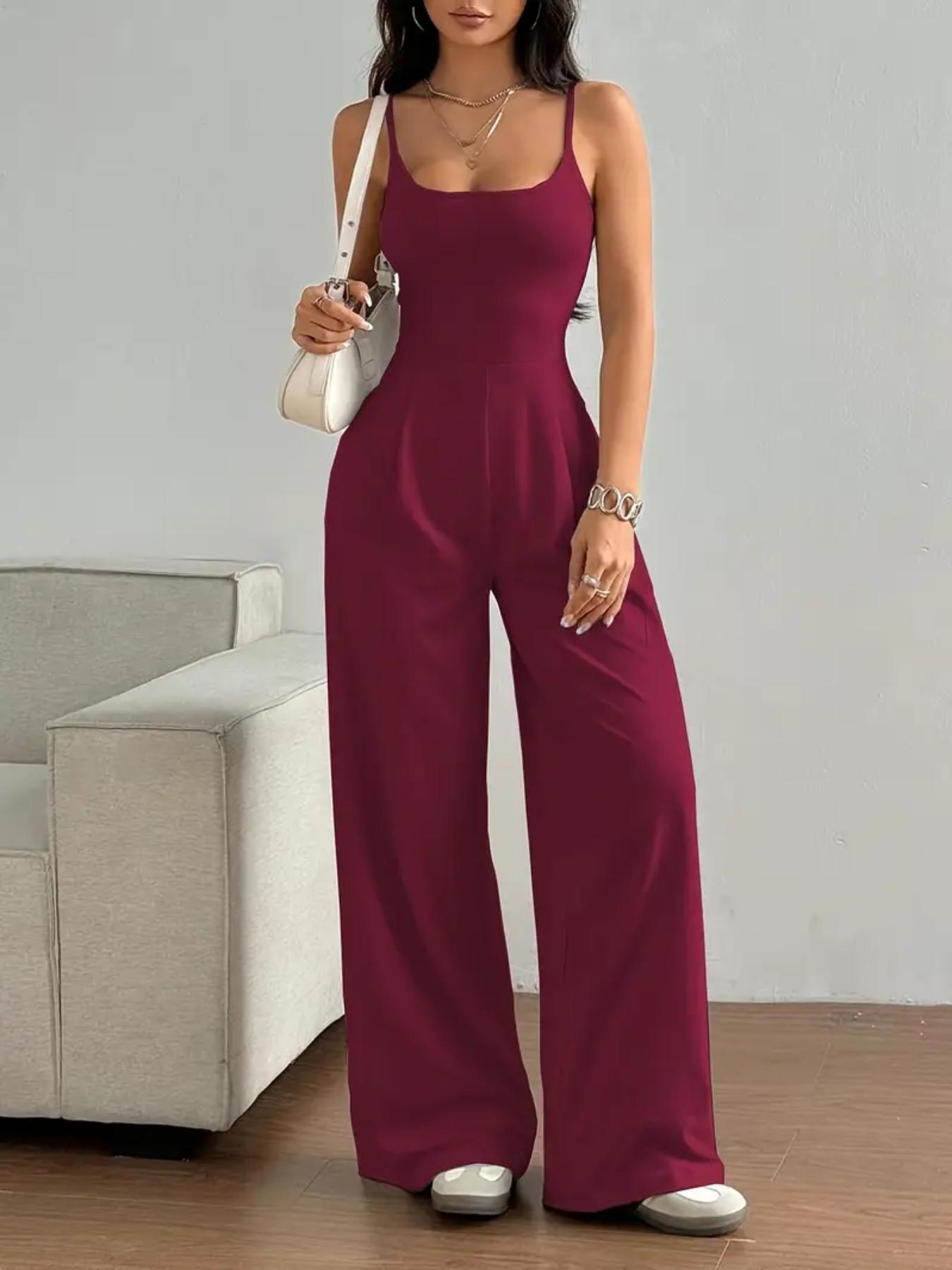 Women's Sexy Backless Jumpsuit Pants, Slim-Fitting Long Pant Design, Perfect for All Seasons, Ideal for Casual & Daily Wear