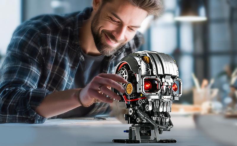 1099pcs Skull Head Building Blocks Toy Model, Valentine's Day gifts Suitable for Creative Play and Exciting Assembly; An Excellent Gift or Special Surprise for Adults，vdaygift