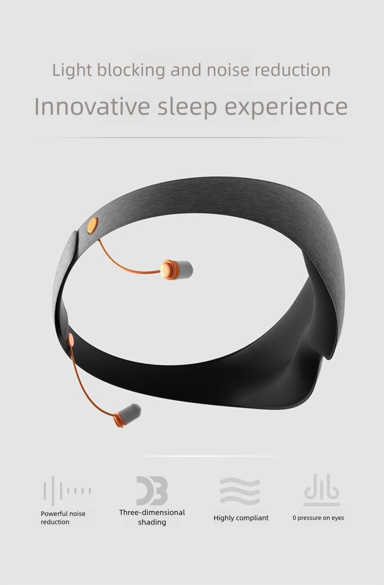 Detachable 3D Sleep Eye Mask And Earplug Integrated, A Must-Have Sleep Aid With Adjustable Soft Eye Protection, Light Blocking, Noise Reduction, And Effective Sound Insulation And Treatment For Insomnia.Suitable For Travel, Camping, Gift Giving.