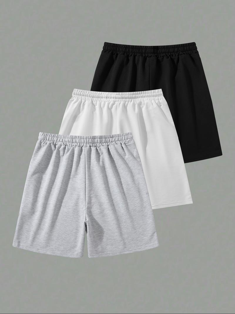 Men's Letter Print Drawstring Waist Shorts, Casual Regular Fit Shorts for Summer, Men's Bottoms for Daily Wear