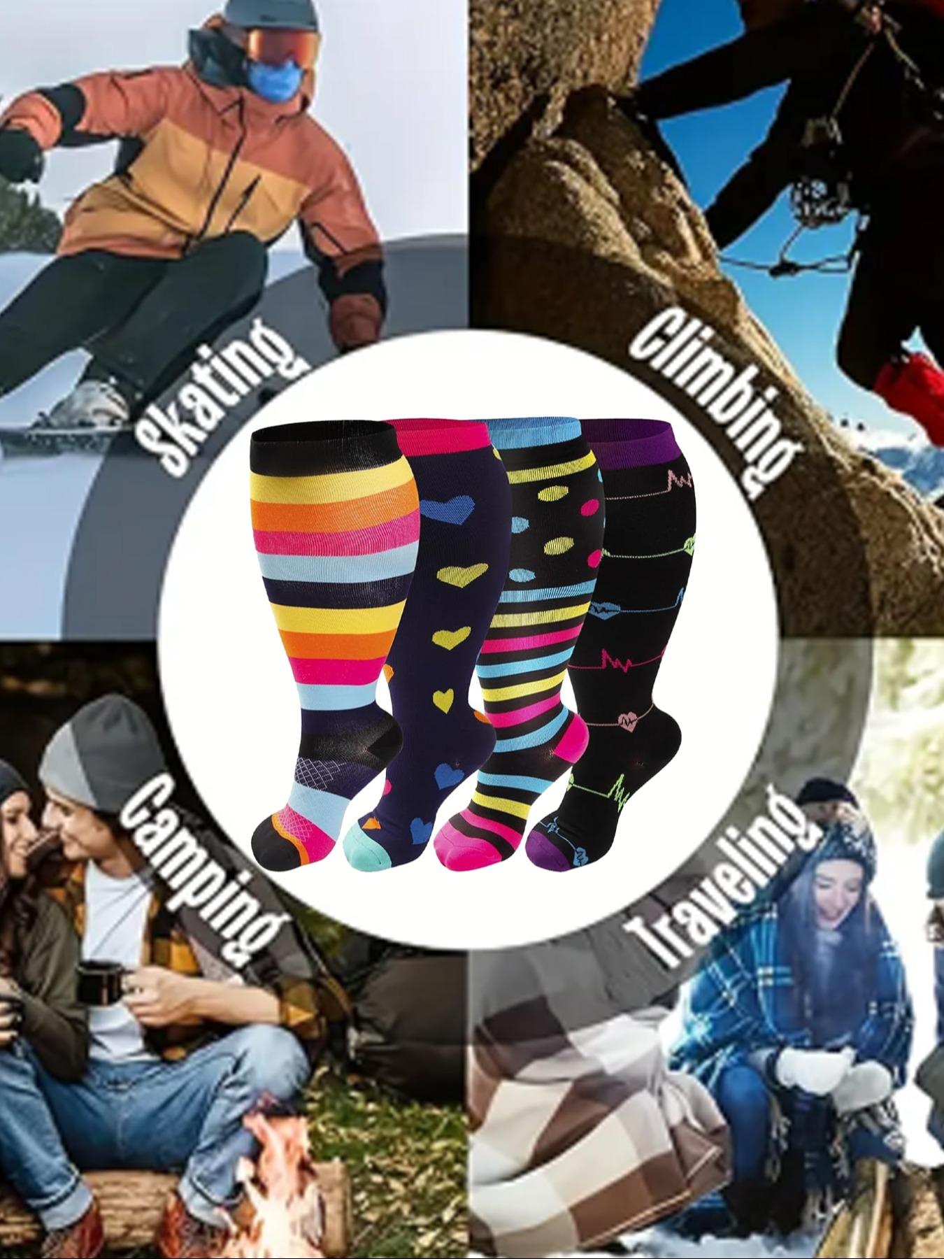 Women's Plus Size Compression Socks, Breathable Compression Socks, Compression Athletic Socks, Sports Running Socks for Circulation, Nurses, Pregnant Women, Sports Socks for Women