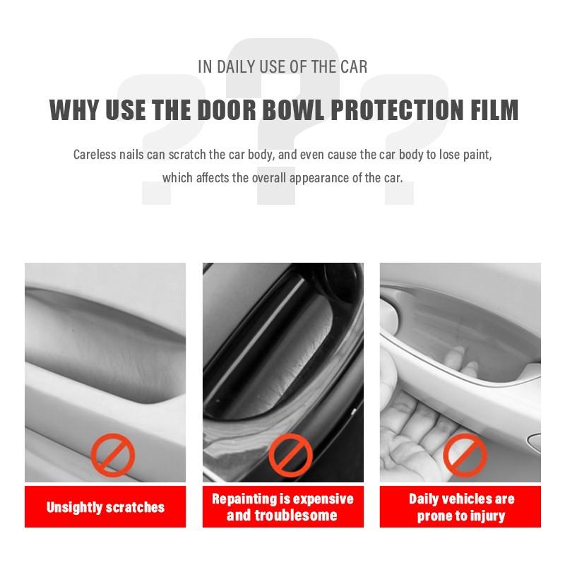 High Transparency Car Door Handle Protector Sticker, Anti-Scratch Car Door Bowl Protection Film, Fits Nissan Gtr X-Trail Tiida Qashqai, Universal Car Sticker