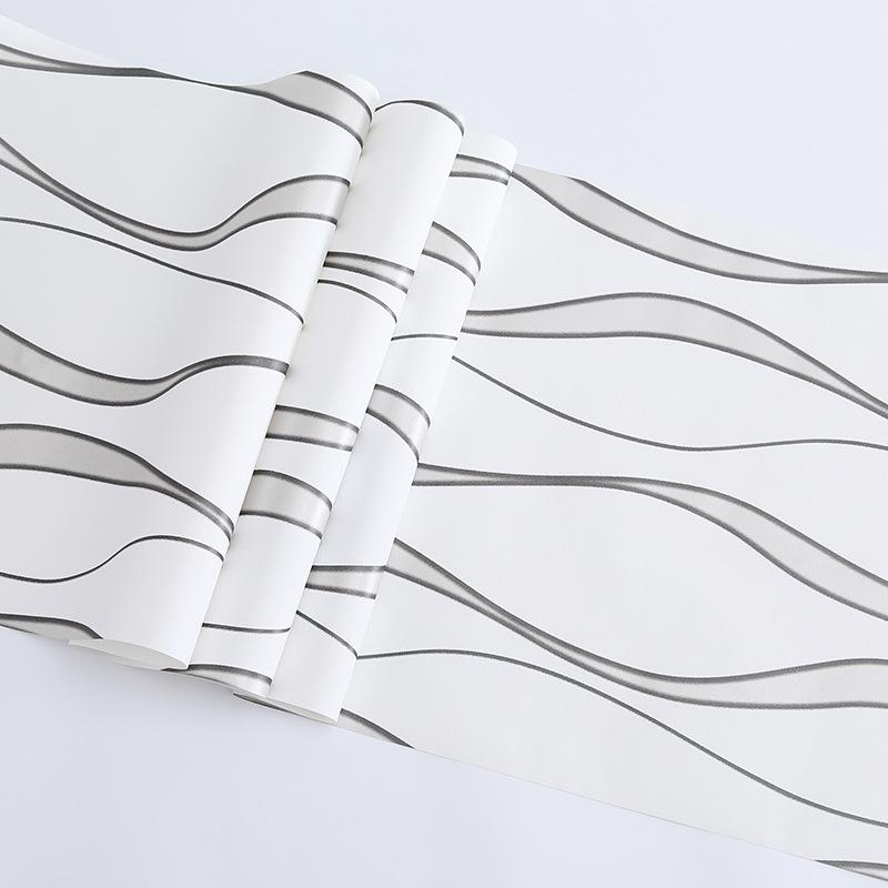One roll of self-adhesive wavy striped PVC wallpaper, Waterproof decorative wallpaper, easy to install, simply tear and stick, waterproof, removable, easy to clean, and cut to size, suitable for bedroom, living room, TV background wall, decoration