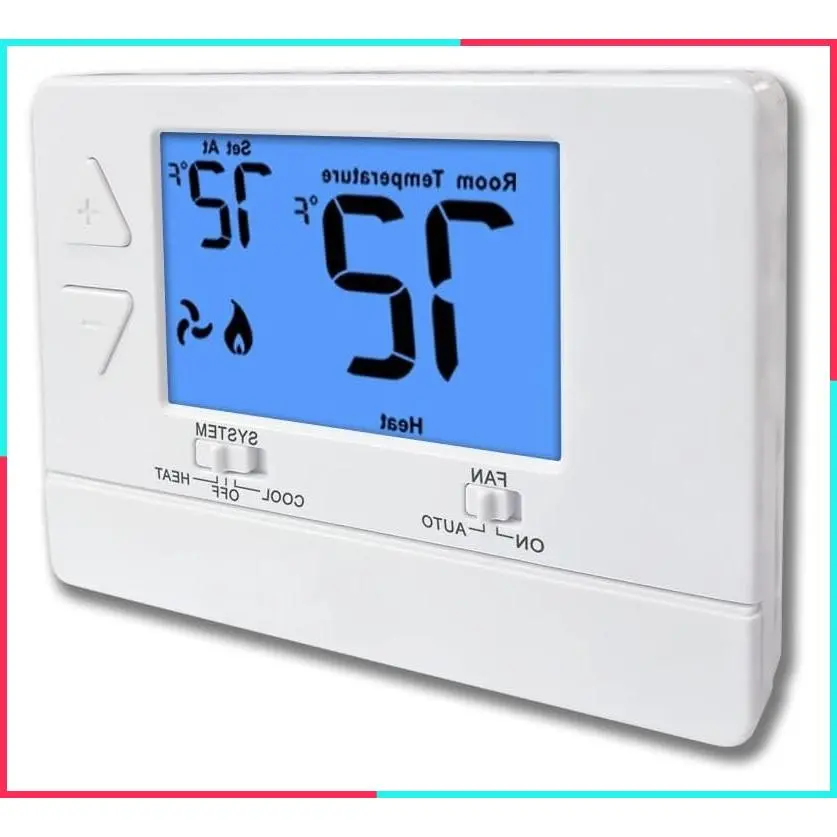 Digital Energy-Saving Thermostat for House, Single-Stage 1 Heat/1 Cool, Easy DIY Install, Blue Backlight