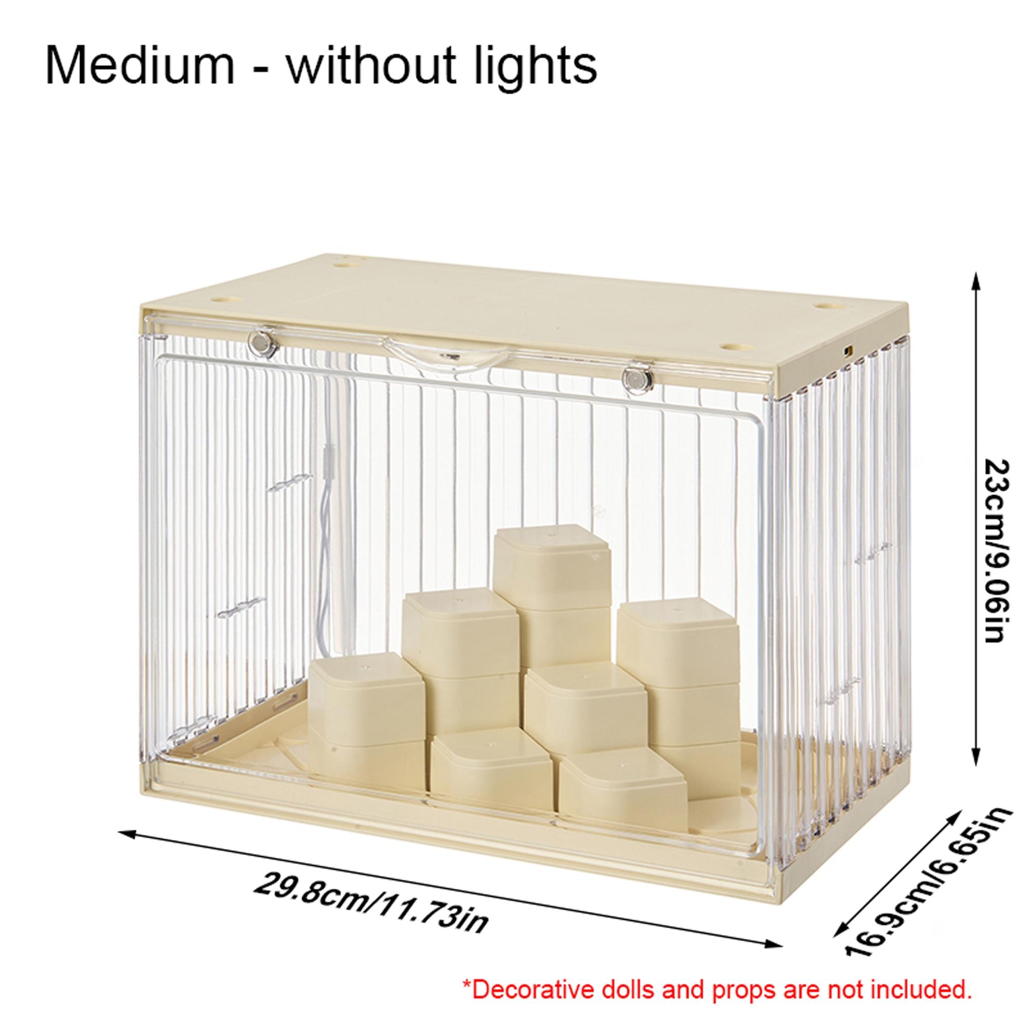 Plush Pendant Figure Display Box, DIY Trendy Doll Showcase, Dustproof Moisture-Proof, Stackable Blocks, Suitable for Labubu/ Skullpand Collectors