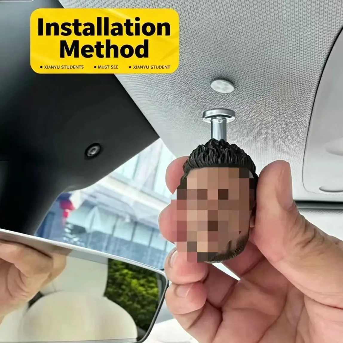 Car Fsd Simulation Camera Model, Realistic Human Head Sculpture, Magnetic Quick Install, Easy Removal, No Trace Left Behind, Car Decorations Interior