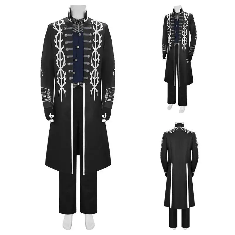 Game Devil May Cry 5 Virgil Cosplay Halloween Same Windbreaker Set Cosplay Stage Performance Costume Adult Role Playing Set