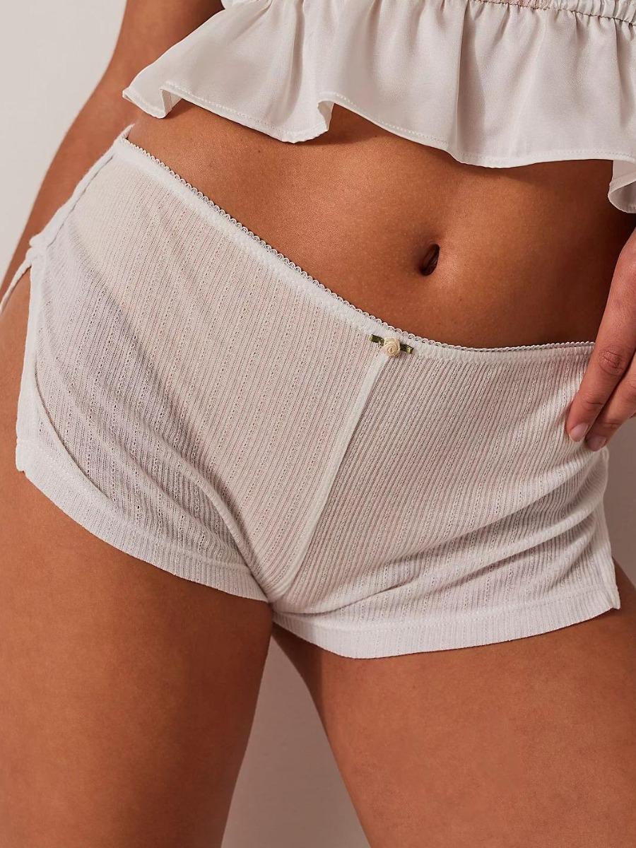 Three-pack Women's Y2K Shorts, Micro Shorts Side Slit Stretch Pajamas Shorts, Slim Fit Ruched Bottoms Cute Leggings