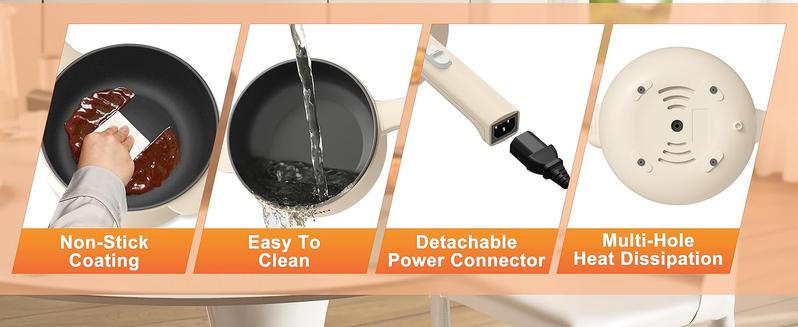 Portable Electric Hot Pot with Power Adjustment Safe Materials Portability