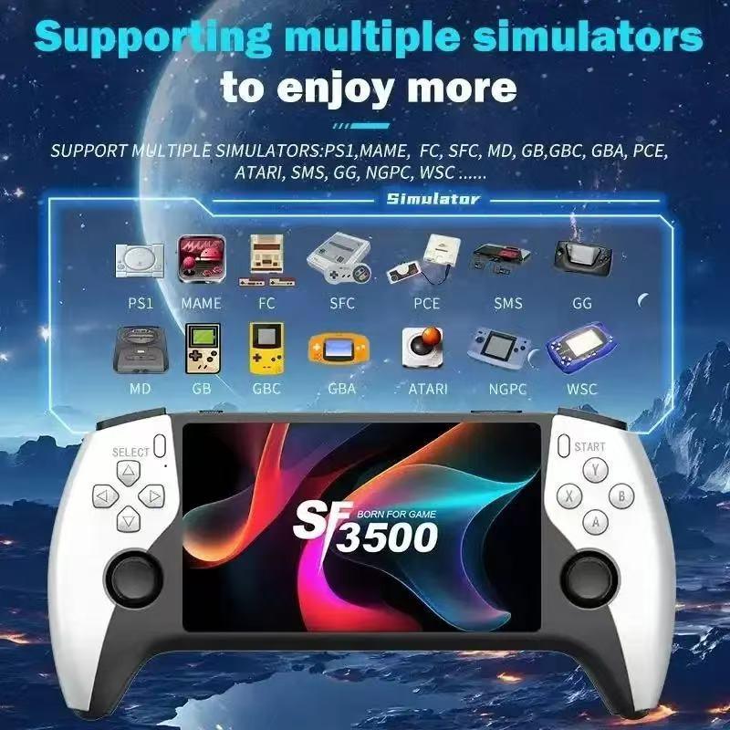 2026 New Sf3500 Upgrade Handheld Video Game Console, Portable Gaming Host, 5-Inch IPS Full HD Screen, 3000mah Long Battery Life, Ideal for Gamers, Handheld Game Consoles, Handheld Games Console