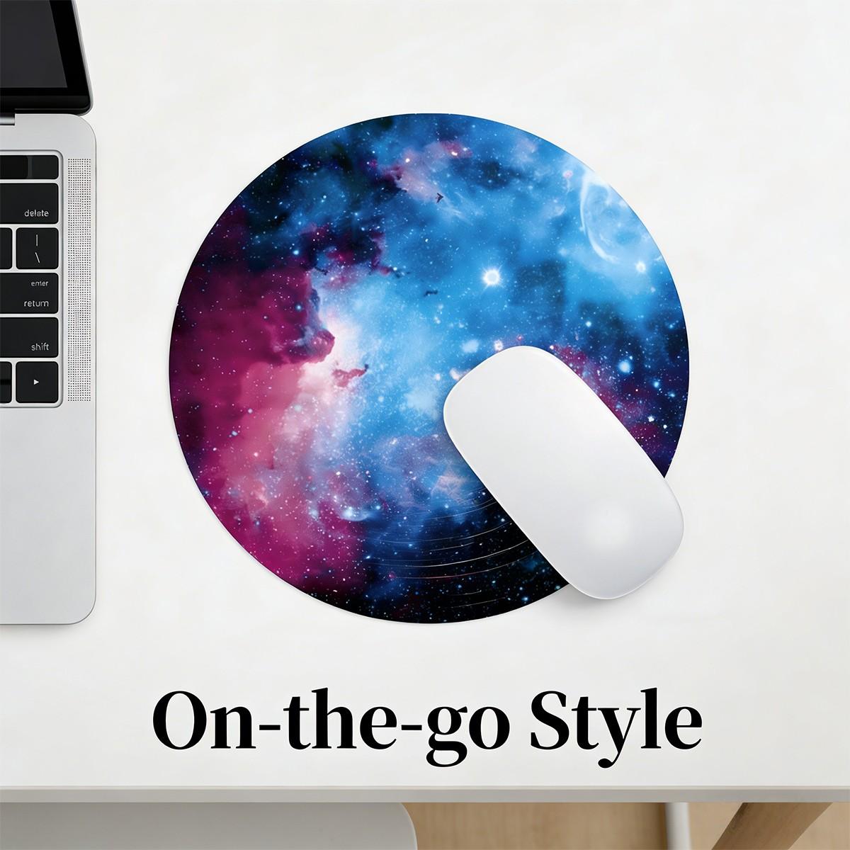 Fashion Starry Sky Round Mouse Pad, Non-Slip Rubber Base, Small Desktop Mat for PC/laptop, Gaming/mouse Pad, Gift for Women, 7.87 Inches