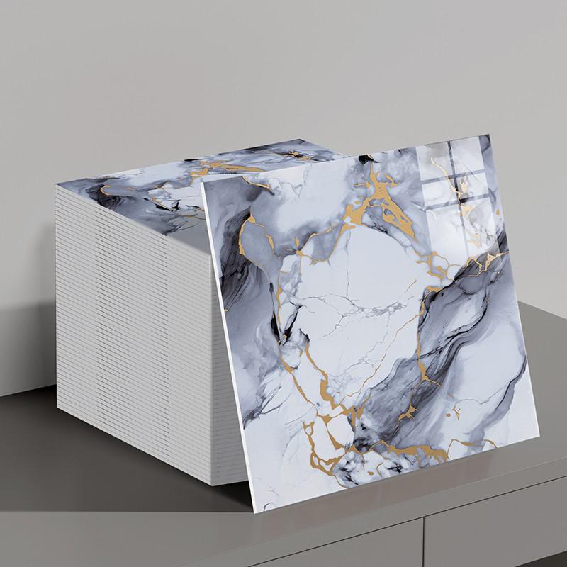 20 pcs marble self-adhesive wall stickers thickened waterproof wear-resistant tile stickers suitable for bathroom, kitchen, bedroom, living room self-adhesive wallpaper, simple operation, tear and paste, Tiles Sticker