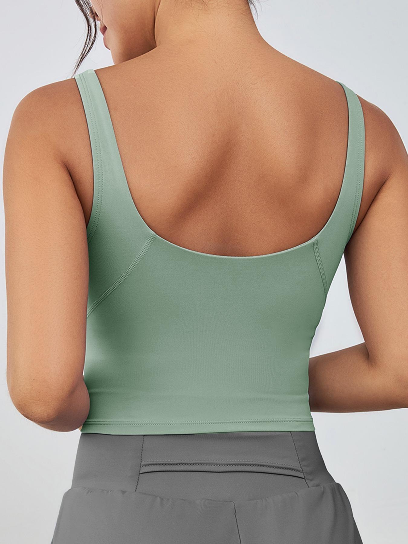 Women's Solid Sports Bra, Sporty Wide Strap Lingerie Top for Tennis Pickleball, Gym Clothes, Women's Athletic Clothing for Indoor Outdoor Wear