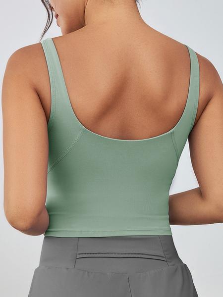 Women's Solid Sports Bra, Sporty Wide Strap Lingerie Top for Tennis Pickleball, Gym Clothes, Women's Athletic Clothing for Indoor Outdoor Wear