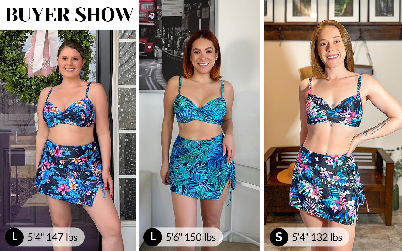 Yonique Womens Underwire Bikini with Skirt - Push Up Bathing Suit Two Piece High Waisted Swimsuit 2026 Swimwear