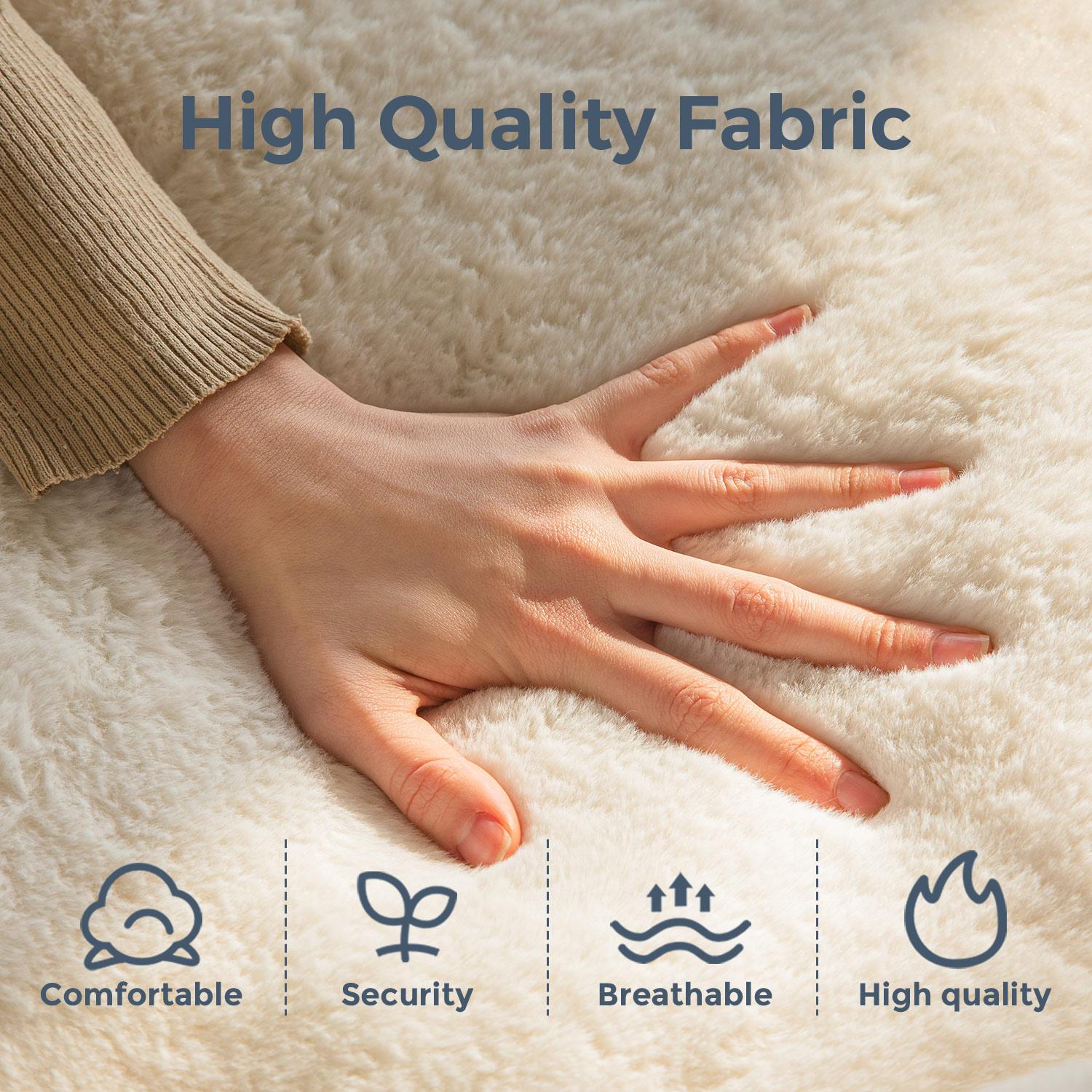 MAXYOYO Floral Faux Fur Floor Sofa Chair - Ultra Soft Pink Lounge Chair for Living Room & Bedroom