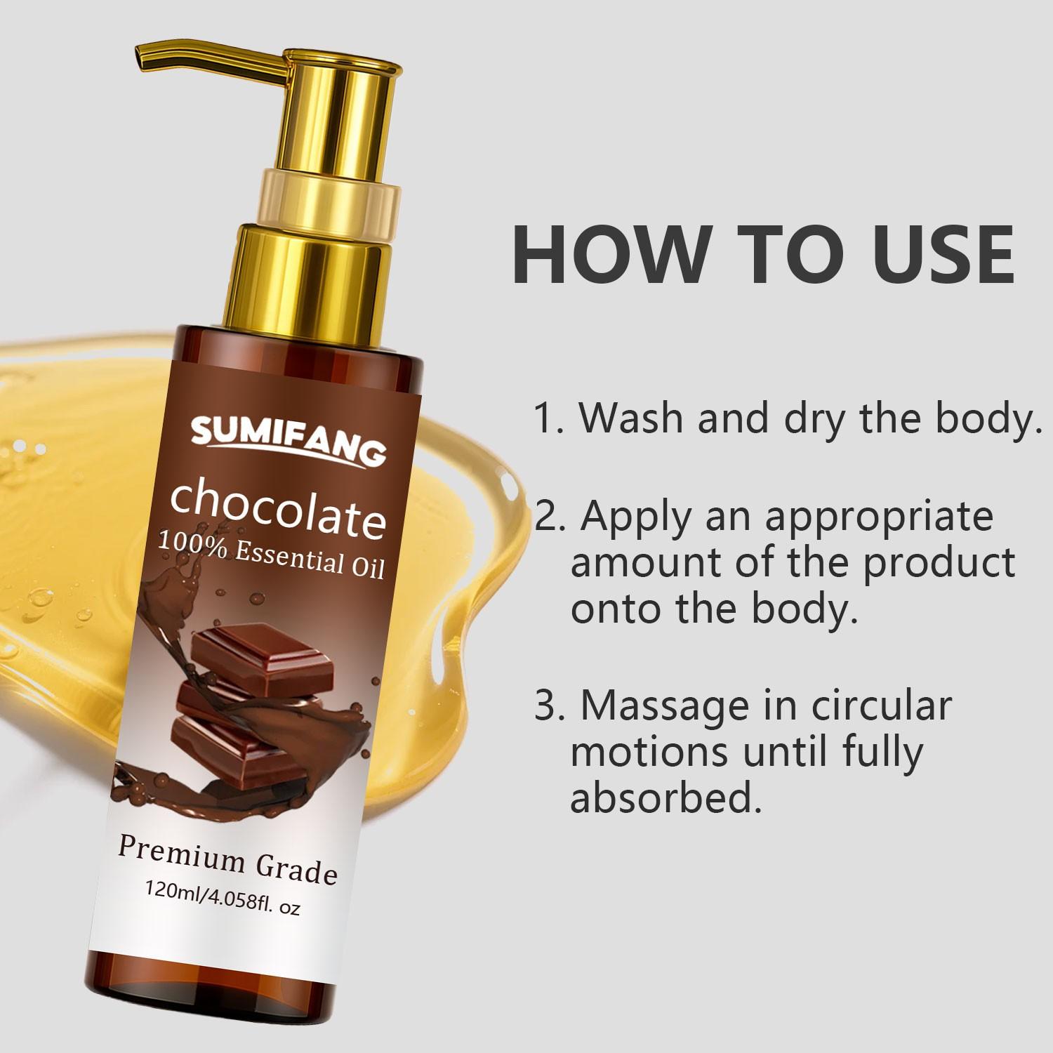 120ML Chocolate Essential Oil, Multi-Scene Care, Lightweight Absorbent Texture, Suitable for Skin, Hair, Massage, Lazy Person's Must-Have