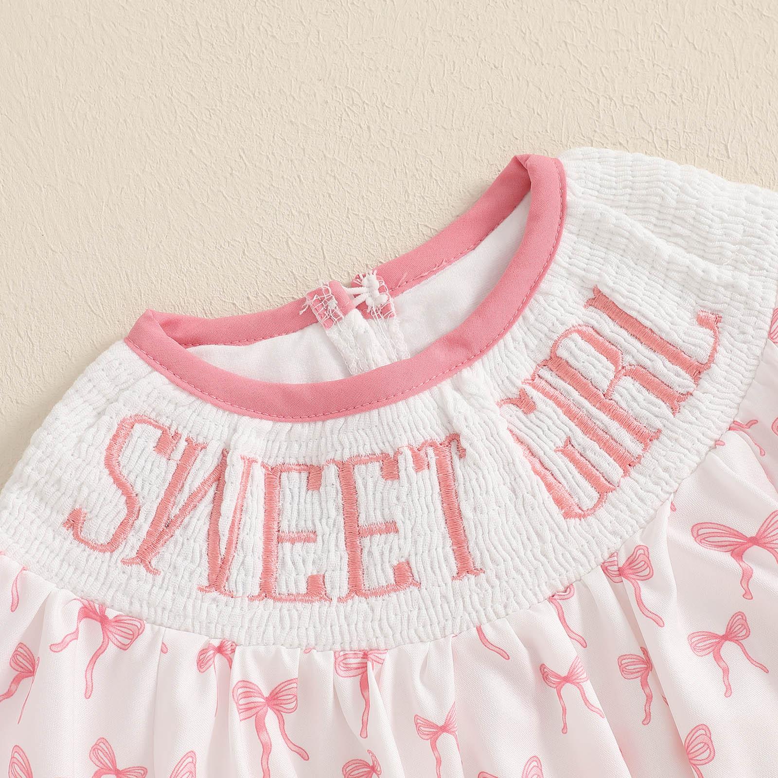 Newborn Baby Girl Romper Mamas Mini Bow Plaid Print Puff Sleeve Smocked Bubble Romper Jumpsuit Bodysuit Clothes Springtok