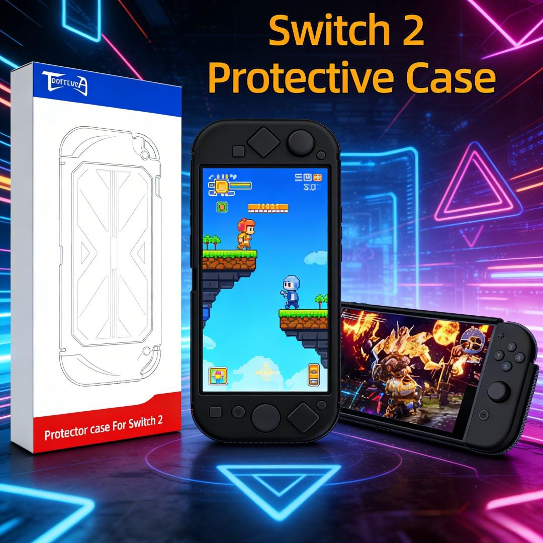 Switch2 Generation Protective Case, Full Coverage, Ergonomic Curved Handle, Perfect Choice for Gamers, Human Engineering Design