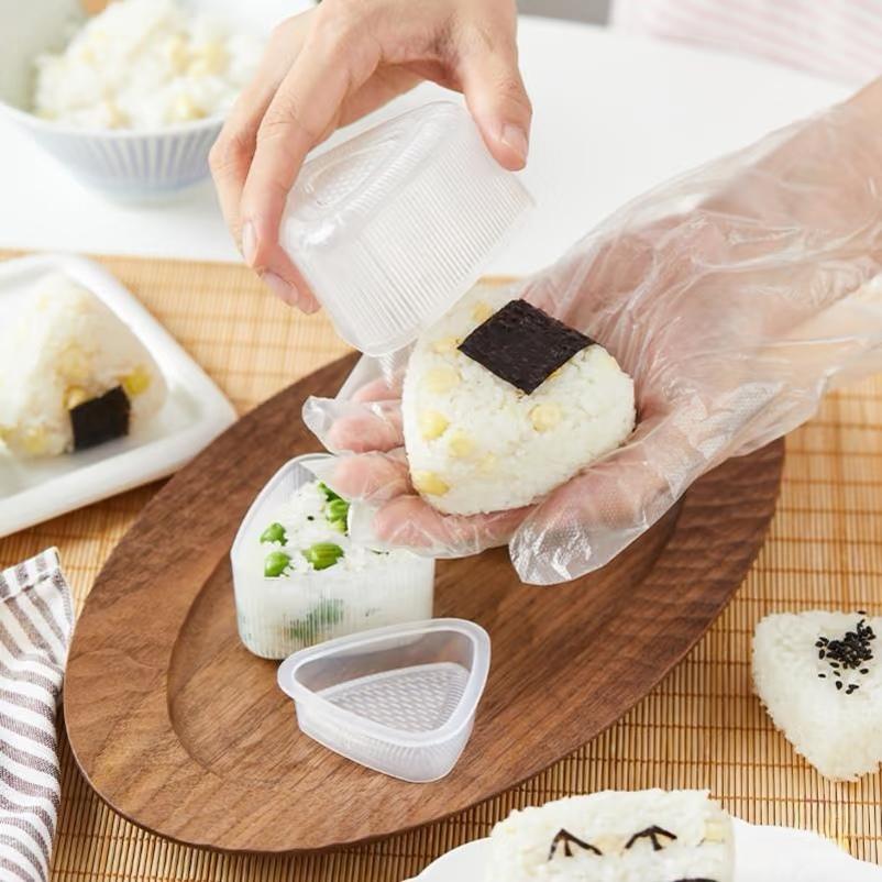 4pcs Transparent Triangle Onigiri Molds, Large Rice Ball Maker, Suitable for Lunch Boxes and Bento Box Decorations, DIY Sushi Kitchen Tools