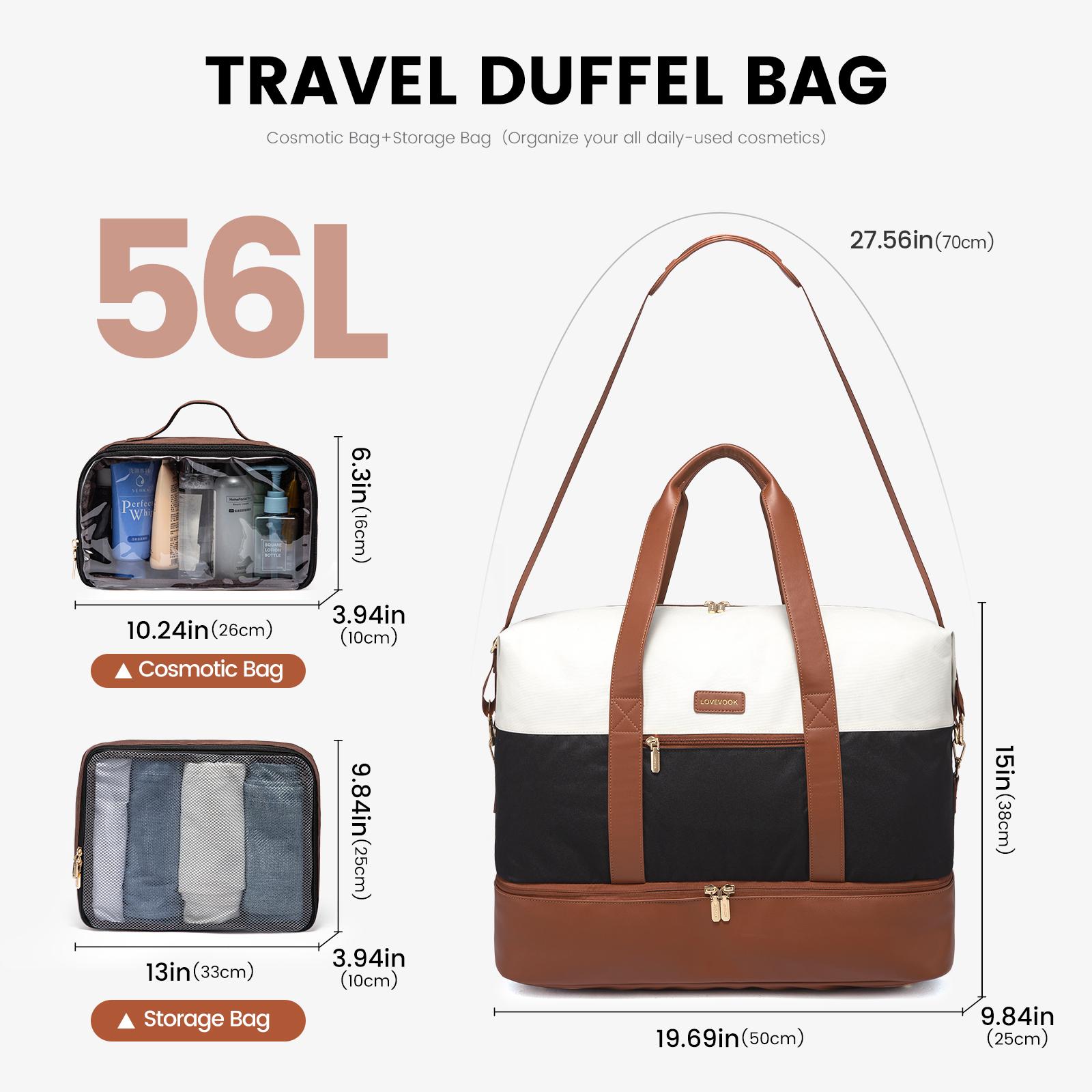 LOVEVOOK TikTokShopBacktoSchool Weekender Bag for Women – Large Travel Duffel Bag with 2 Packing Cubes, Carry on Overnight Bag with Shoe Compartment, Mom Hospital Bags for Labor and Delivery