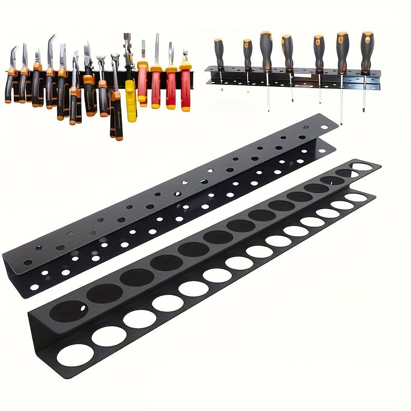 Metal Heavy Duty Tool Rack, Space-Saving Screwdriver Pliers Storage, Car Cleaning Brush Wall-Mounted Floating Shelf, Multi-Functional Garage Organizer